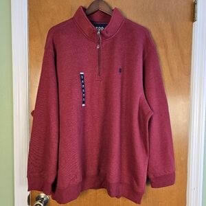 IZOD Advantage SportFlex XL Performance Fleece Quarter-Zip Pullover NWT Charity